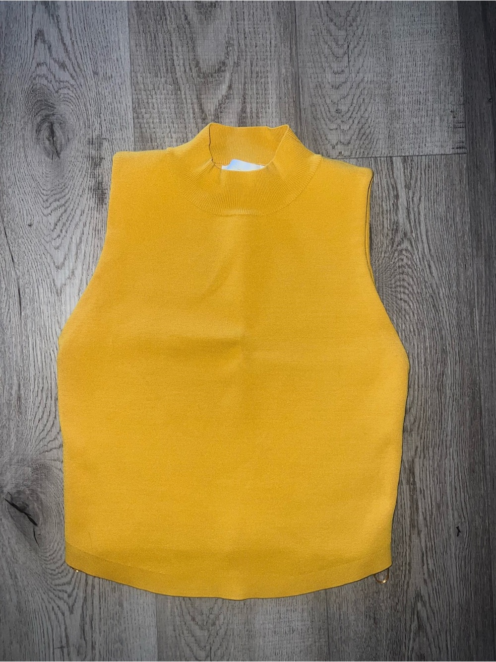 House of Harlow 1960 Sleeveless Mock Neck Tank in Bright Mustard Yellow